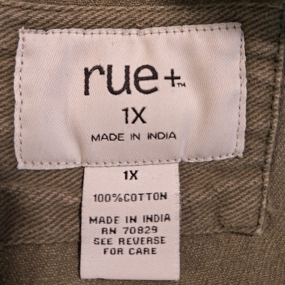 😎RUE+ women's olive green button-up distressed jacket. Size 1X - Picture 5 of 5